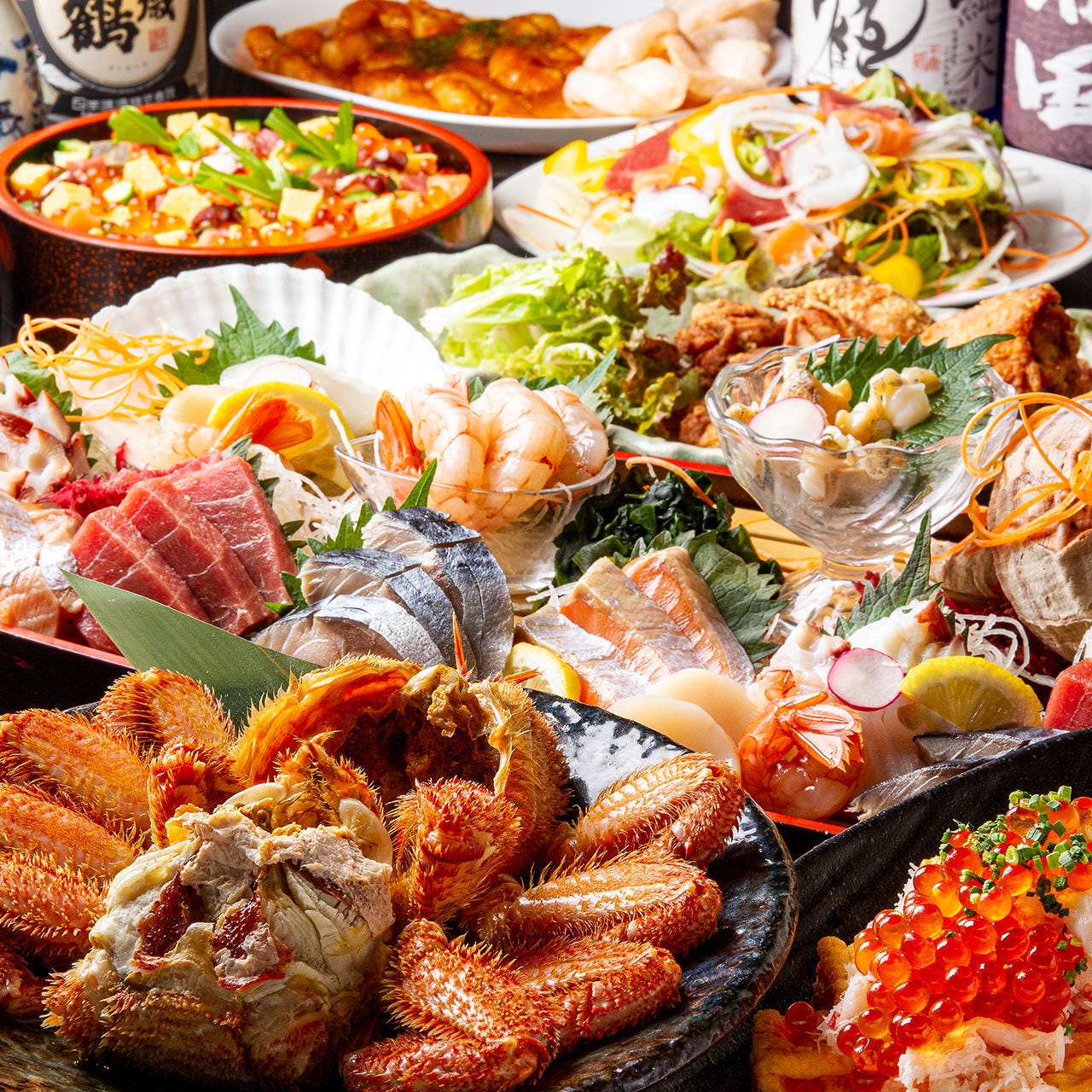 1分飲み放題付 刺身7点盛りや海鮮生ちらしなど豪華海鮮料理が楽しめる鍋なしコースの詳細 個室 海鮮居酒屋 かりーな 札幌すすきの 居酒屋 ぐるなび