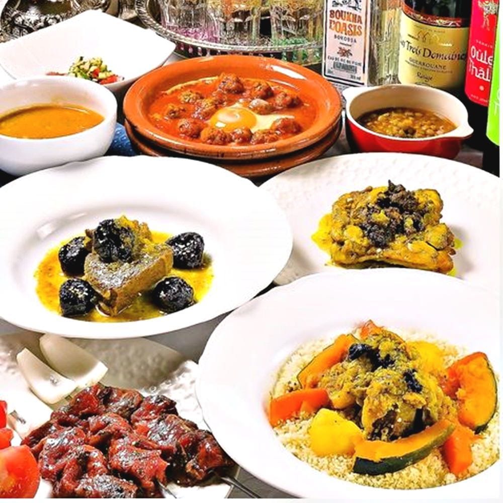 Restaurant Morocco コース お料理のみ お好みのタージンやお肉が選べるクスクスでモロッコを感じる マラケッシュコース 全7品 ぐるなび