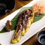 長茄子の炭火焼き