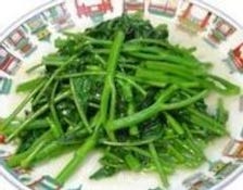 日本国産、温室栽培、　空心菜炒