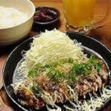 とんぺい焼き定食　(ご飯・お新香・ドリンク付)
