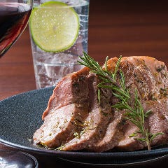 2月限定【OPEN１周年記念３h飲放プラン】★乾杯シャンパン♪山形熟塩豚＆ローストビーフWメイン全7皿4500円