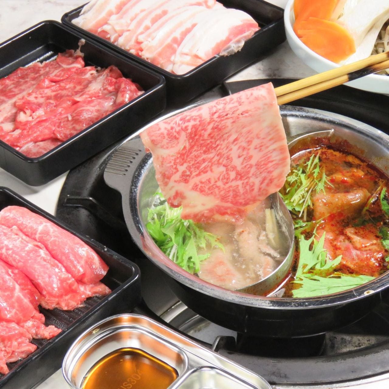 焼肉 しゃぶしゃぶ 食べ放題 上上品 新宿店