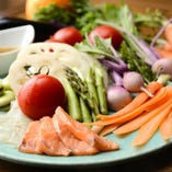 本日のお魚と産直野菜のカルパッチョ