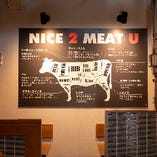 店内壁面にはお肉の部位の解説を掲示しています
