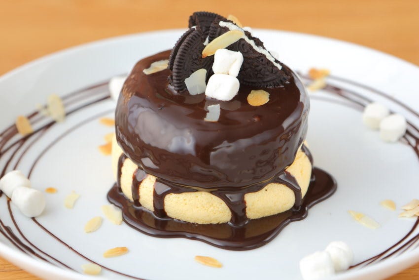 マシュマロとクッキーのふわふわパンケーキ