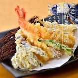 海老と季節野菜の天ぷら