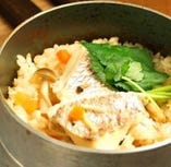 鯛めしや鮭バターなど選べる釜めしは丹波篠山コシヒカリを使用！