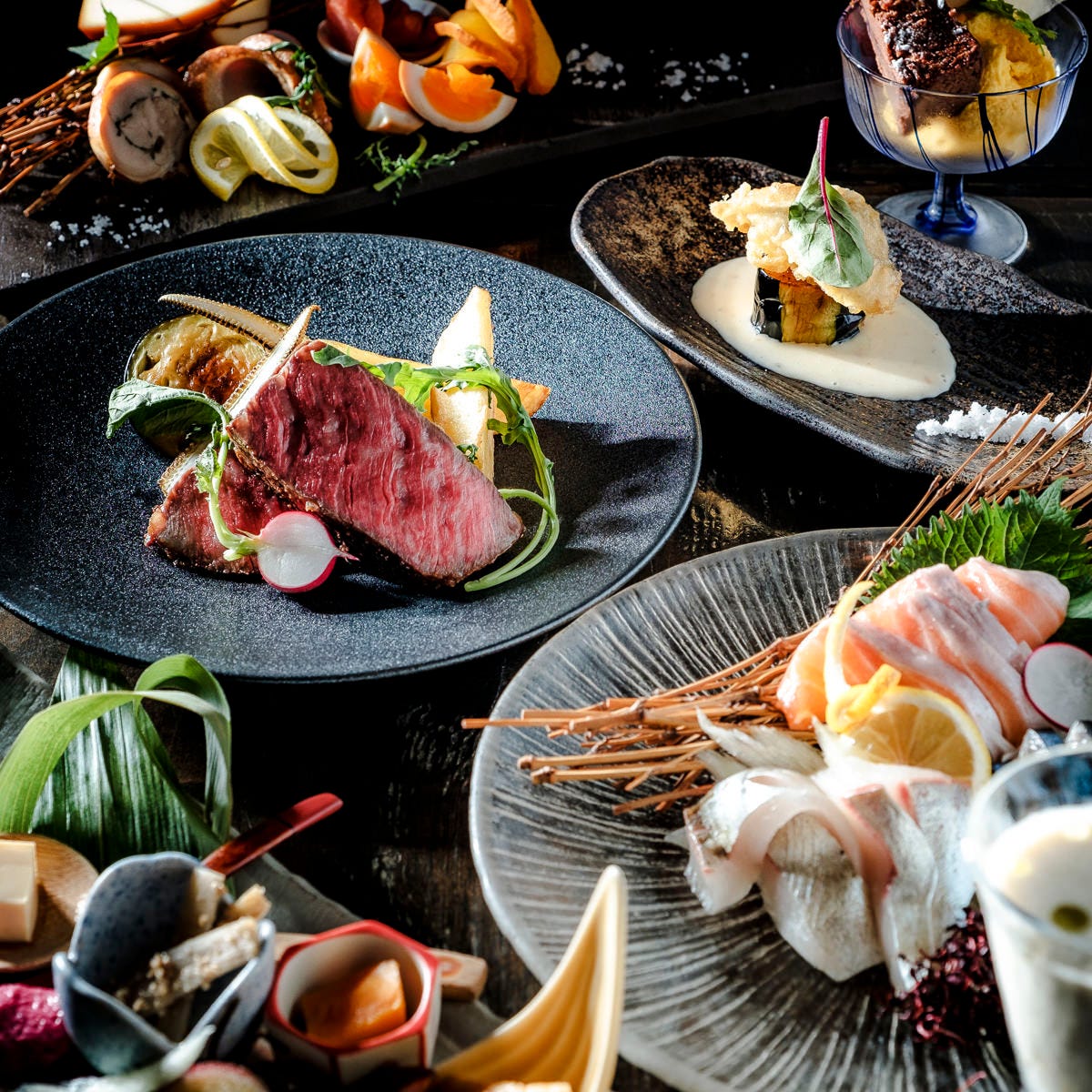 神戸牛ステーキから瀬戸内鮮魚 和食とフレンチの融合した大満足のコース 全9品 の詳細 雪月風花 本店 三宮 居酒屋 ぐるなび
