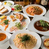 【イタリアンコース】お好きなパスタが選べます♪ミニピッツァ・お肉料理・デザート＆ソフトドリンク付