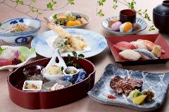 【寿司・デザートビュッフェ食べ放題×選べる主菜　１ドリンク付き】人気のランチ～琴～