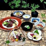【夜景・和食ディナー】黒毛和牛と仙台名物牛タンが一緒に愉しめる初夏の彩り会席　嵯峨（さが）
