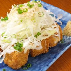 【自家製ドカネギ厚揚げ】 溢れんばかりのネギとご一緒にどうぞ