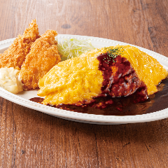 YEBISU BAR キュービックプラザ新横浜店_オムライス＆海老クリームフライ