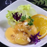 【新メニュー】海老のフリット　オレンジマヨネーズソース