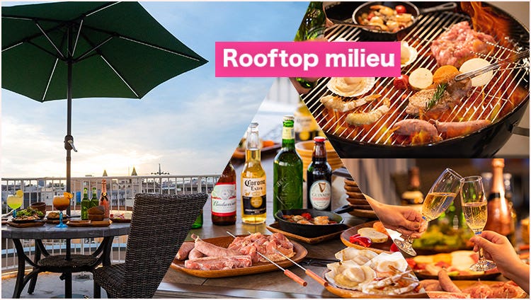 夜景屋上テラス＆バーベキュー Roof top milieu