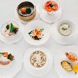 謝恩コース彩全8品＋グラススパークリング付き