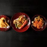 季節野菜や旬魚を使用した天ぷら料理