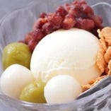 有機小豆と白玉にアイスのデザート
　450円＋税