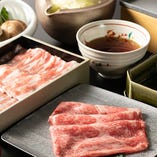 【バームクーヘン豚】つゆしゃぶと近江牛の食べ比べ『山茶花（さざんか）』
