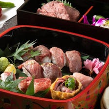 〈全5品〉近江肉寿司は10種。近江牛はレア唐揚げも。滋賀県産食材、地鶏などの前菜付『近江肉寿司コース』
