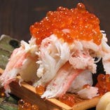 蟹いくらぶっかけ寿司
