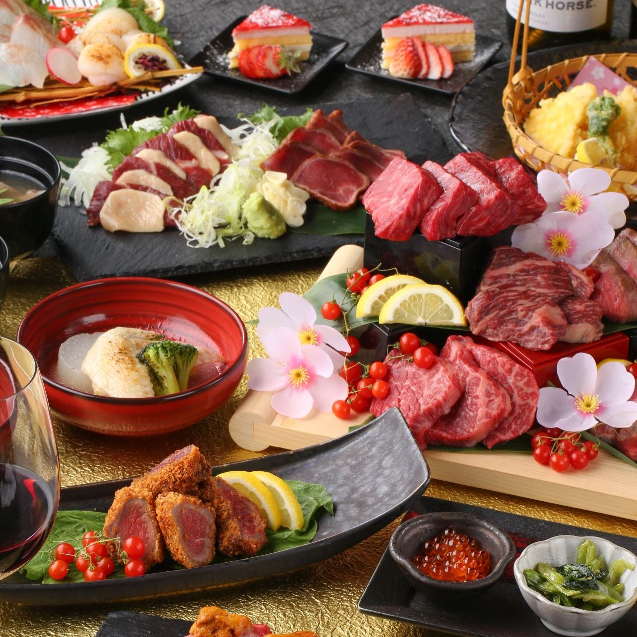 接待/会食向『将軍コース』本日の厳選牛/黒毛和牛いちぼ等