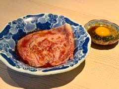 京の焼肉処 蓮蔵_【A4特級】黒毛和牛すき焼き風1枚サーロイン