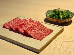 京の焼肉処 蓮蔵_黒毛和牛ロース九条ネギ巻き