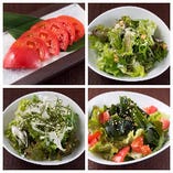 シーザーサラダ/韓国風チョレギサラダ/ローストビーフサラダ/野菜巻きセット/冷やしトマト