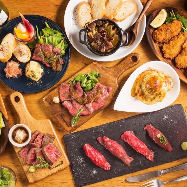 ディナー 誕生日 和牛 仙台牛の肉寿司とステーキプラン 2 5h 飲み放題 全9品 5000円の詳細 池袋肉バル Carne カルネ 池袋 居酒屋 ぐるなび