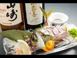 姿造りには、お酒が合います！美味しいお酒とともに是非！！