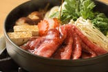 仙台牛【サーロイン】すき焼セット（ごはん・みそ汁・香物・デザート）