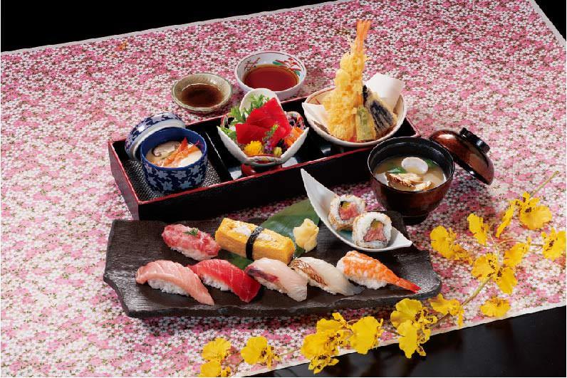お寿司にお刺身、天婦羅と豪華な定食です♪「佐島寿司御膳」