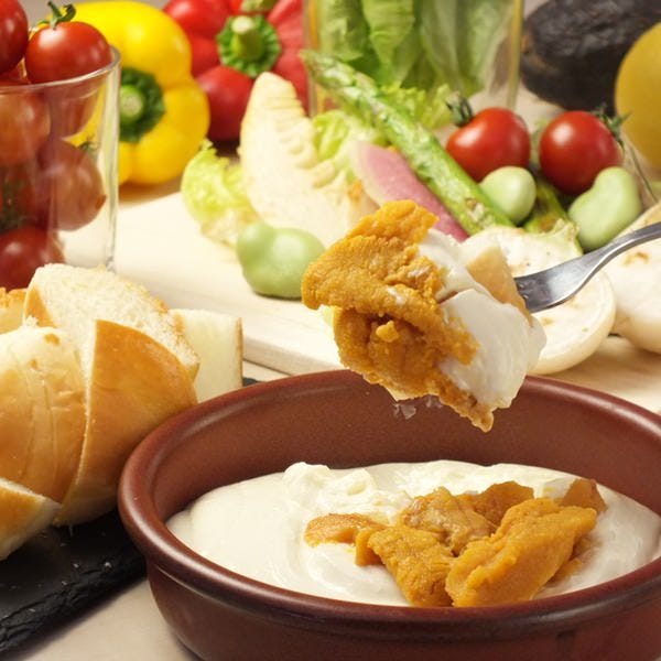 記念日やお誕生日 うにのチーズフォンデュ ご褒美コース 3時間飲み放題 7品5000円 ４０００円の詳細 うにと牡蠣と日本酒 You Say 横浜駅 海鮮 海鮮料理 ぐるなび