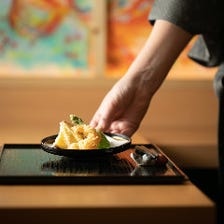 京都産の七味、麩、湯葉、抹茶に野菜