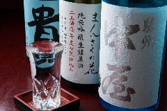 銘酒が料理を引き立てる