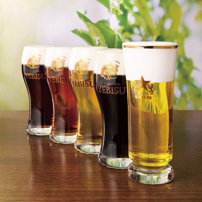 全５種の生ビール！　違いを楽しむ！