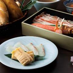 【春限定】桜鯛と筍、ずわい蟹、厳選豚肉の出汁しゃぶ会席