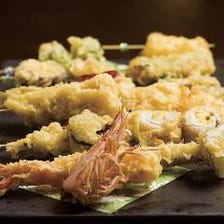 【1日限定10食】蒼天のおすすめ12種の天ぷら串の盛り合わせ