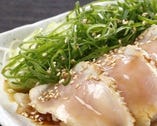 播州百日鶏のむねタタキ　～ねぎたく柚子ポン酢で～