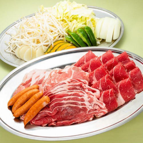 【ぐるなびネット予約】土日祝日　3種肉ジンギスカン食べ放題ランチ60分