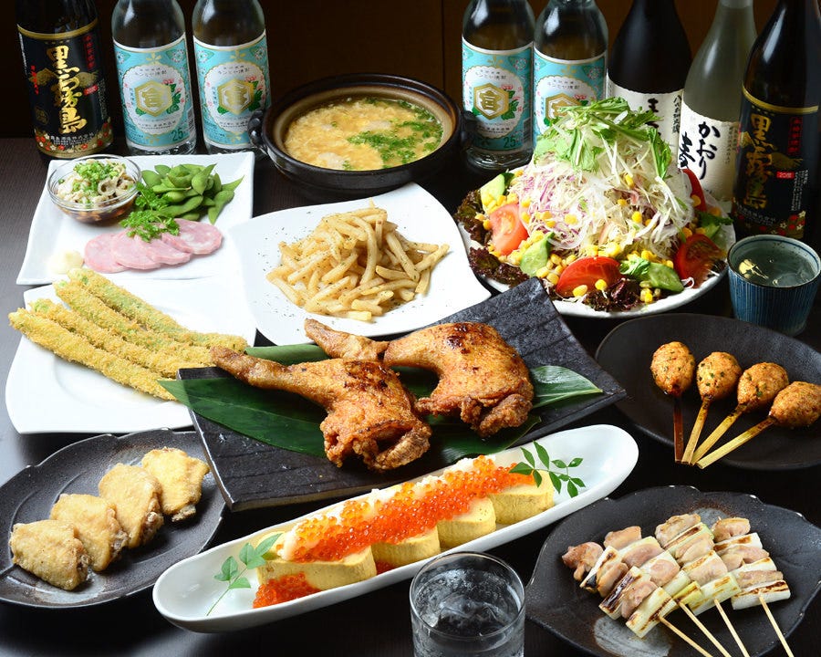 コスパ抜群 1分飲み放題付 地鶏もも焼コース 全10品3 500円 各種宴会 飲み会 歓送迎会の詳細 伏見駅前居酒屋 大とら家 名古屋 伏見 居酒屋 ぐるなび