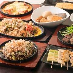 鉄板焼きやちりとり鍋が入った飲み放題付きコースです！