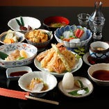 天ぷらと会席料理のコース