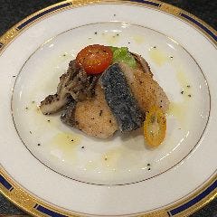 鰆と新玉ねぎのオリーブ焼き