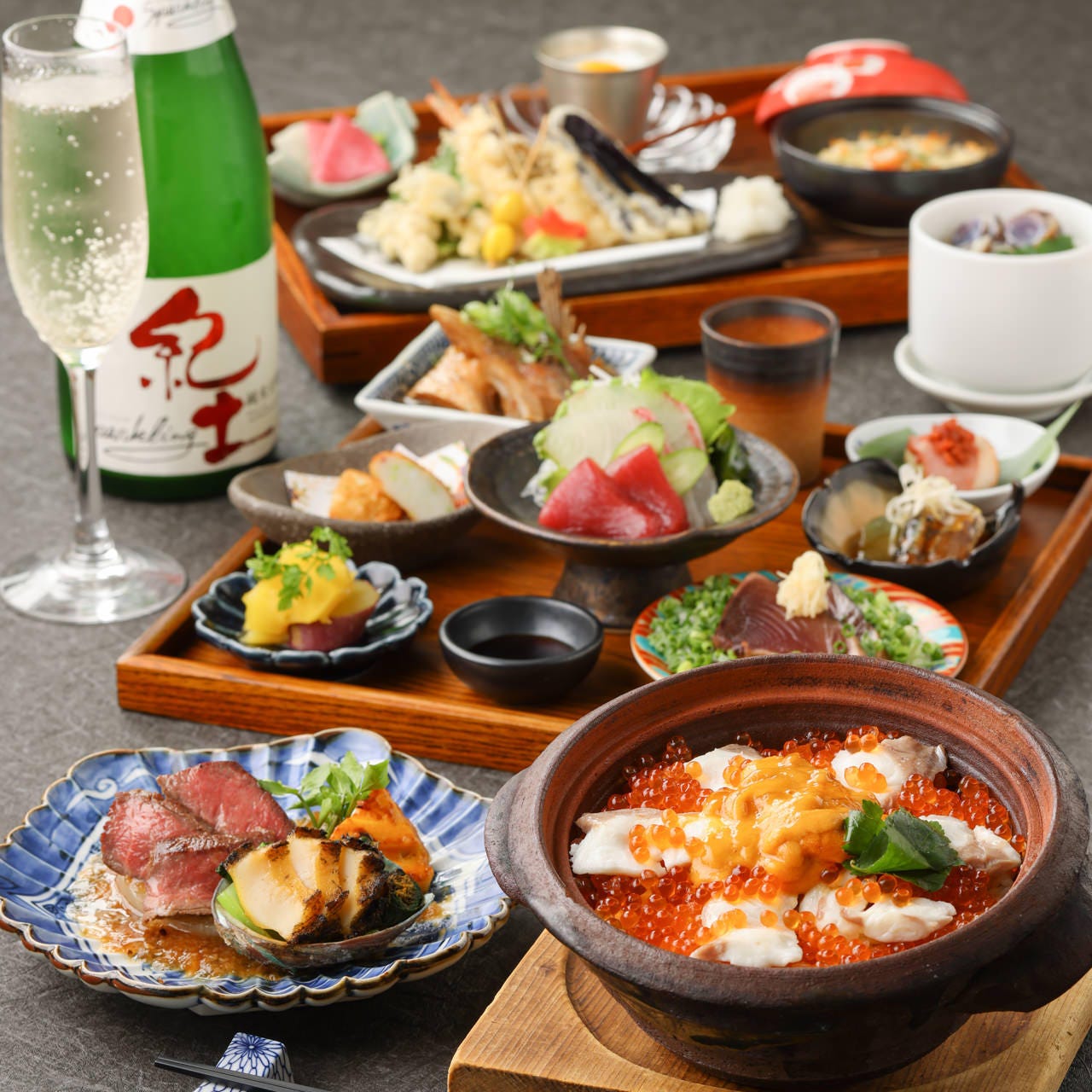 虎連坊 ヒルトンプラザウエスト店_お一人様ずつ銘々でご提供【旬香コース】