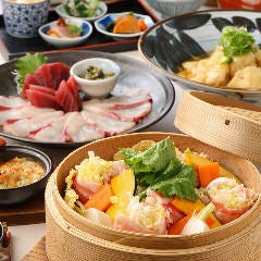 虎連坊 ヒルトンプラザウエスト店_【お昼の宴会】≪3時間飲放付≫夏粋コース　黒豚のセイロ蒸しと季節味覚コース