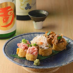 虎連坊 ヒルトンプラザウエスト店_3種の肴いなり寿司