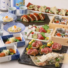 虎連坊 ヒルトンプラザウエスト店_夏《日本酒17種飲放題》響&times;夏酒肴・特選鮮魚刺身・鱧・金目鯛&times;黒毛和牛ステーキを堪能プレミアムコース